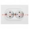 Розетка Intro Accent 6-205-01 2X2P+E Schuko, 16А-250В, IP20, СУ, AL/CU, белый