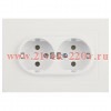 Розетка Intro Accent 6-205-01М 2X2P+E Schuko, 16А-250В, IP20, СУ, AL/CU, белый матовый