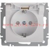 Розетка Intro Accent 6-209-01 , 2P+E Schuko с крышкой штор., 16А-250В, IP44, СУ, AL/CU, белый