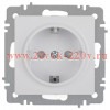 Розетка Intro Accent 6-206-01 2P+E Schuko со шторками, 16А-250В, IP20, СУ, AL/CU, белый
