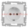 Розетка Intro Accent 6-202-01М 2P+E Schuko 16А-250В IP20 СУ AL/CU белый матовый
