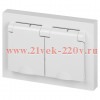 Розетка Intro Accent 6-210-01 2х2P+E Schuko с крышками штор., 16А-250В, IP44, СУ, AL/CU, белый