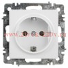 Розетка Intro Accent 6-202-01 2P+E Schuko, 16А-250В, IP20, СУ, AL/CU, белый