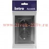 Розетка Intro Accent 6-205-07 , 2X2P+E Schuko, 16А-250В, IP20, СУ, AL/CU, графит