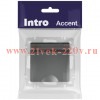 Розетка Intro Accent 6-203-07 2P+E Schuko с крышкой, 16А-250В, IP20, СУ, AL/CU, графит