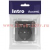 Розетка Intro Accent 6-410-07 P+E Schuko со шторками, 16А-250В + 2хUSB, IP20, СУ, графит