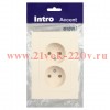 Розетка Intro Accent 6-204-02 2х2P, 16А-250В, IP20, СУ, AL/CU, слоновая кость