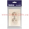 Розетка Intro Accent 6-205-02 2X2P+E Schuko, 16А-250В, IP20, СУ, AL/CU, слоновая кость