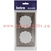 Рамка для розеток и выключателей Intro Accent 6-502-08 на 2 поста, СУ, бронза