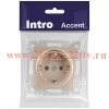 Розетка Intro Accent 6-202-04 2P+E Schuko 16А-250В IP20 СУ AL/CU шампань
