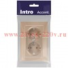 Розетка Intro Accent 6-205-04 2X2P+E Schuko, 16А-250В, IP20, СУ, AL/CU, шампань