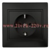 Розетка Intro Plano 1-202-05 с заземлением 2P+E Schuko, 16А-250В, IP20, СУ, антрацит