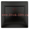 Выключатель Intro Plano 1-102-05 одноклавишный с подсветкой, 10А-250В, IP20, СУ, антрацит