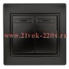 Переключатель Intro Plano 1-107-05 двухклавишный, 10А-250В, IP20, СУ, антрацит
