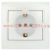 Розетка Intro Plano 1-206-06 с заземлением 2P+E Schuko со шторками, 16А-250В, IP20, СУ, перламутр