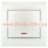 Выключатель Intro Plano 1-102-06 одноклавишный с подсветкой, 10А-250В, IP20, СУ, перламутр