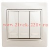 Выключатель Intro Plano 1-106-02 тройной, 10А-250В, IP20, СУ, слоновая кость