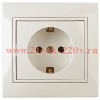 Розетка Intro Plano 1-202-02 с заземлением 2P+E Schuko, 16А-250В, IP20, СУ, слоновая кость