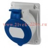 Розетка панельная с наклоном скрытой установки DKC Quadro IP44 32A 2P+E 230V