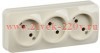 Розетка 3-ая без заземления открытой установки 10А РС23-2-ХК GLORY IEK кремовый ERH30-K33-10