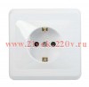 Розетка 2P+E Schuko без шторок ИЭК ВЕГА 16А белый (РС10-3-ВБ) ERV11-K01-16-DM