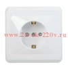 Розетка 2P+E Schuko со шторками ИЭК ВЕГА 16А белый (РСш10-3-ВБ) ERV14-K01-16-DM