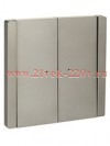 Выключатель двухклавишный с индикацией ИЭК FORTE&PIANO FP506 10А сталь FP-V20-1-10-1-K46
