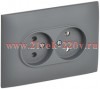Розетка 2-я без заземления в сборе SKANDY SK-R10Gr 10А серый IEK