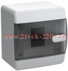 Щит накладной ИЭК UNION Compact ЩРН-П-4 4м прозрачная дверь IP41 UIC-KP12-N-04-41-K01