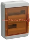 Щит накладной пластиковый КМПн-24 TEKFOR 24м белый оранжевая прозрачная дверь IP65 IEK (01-03-023)
