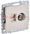 Розетка двойная ИЭК BRITE TV+RJ45 кат.5E бежевый (РТВ/РК12-БрКр) BR-AK20-1-K10
