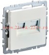Розетка компьютерная двойная ИЭК BRITE RJ45 кат.5E жемчуг (РК10-2-БрЖ) BR-K20-1-K36