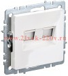 Розетка двойная ИЭК BRITE RJ11+RJ45 кат.5E белый (РК/Т12-БрБ) BR-KT20-O-1-K01