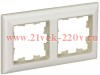 Рамка на 2 поста ИЭК BRITE пластик бежевый/жемчужный (РУ-2-Бр) BR-M22-12-1-K10