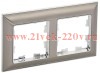 Рамка на 2 поста ИЭК BRITE пластик хром/никель (РУ-2-Бр) BR-M22-12-4-K23