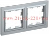 Рамка на 2 поста ИЭК BRITE алюминий (РУ-2-БрА) BR-M22-K47
