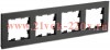Рамка на 4 поста ИЭК BRITE стекло черный матовый (РУ-4-2-Бр) BR-M42-G-31-K02