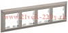Рамка на 4 поста ИЭК BRITE пластик хром/никель (РУ-4-Бр) BR-M42-12-4-K23