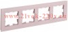 Рамка на 4 поста ИЭК BRITE стекло розовый матовый (РУ-4-2-Бр) BR-M42-G-31-K14