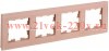 Рамка на 4 поста ИЭК BRITE стекло персиковый матовый (РУ-4-2-БрП) BR-M42-G-31-K96