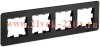 Рамка на 4 поста ИЭК BRITE стекло черный (РУ-4-2-Бр) BR-M42-G-41-K02