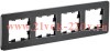 Рамка 4-м BRITE РУ-4-1-Бр метал. черн. RE AL IEK BR-M42-M-21-K02