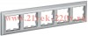 Рамка на 5 постов ИЭК BRITE пластик алюминий/алюминий (РУ-5-Бр) BR-M52-12-K47