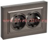 Розетка BRITE 2-я с з/к без з/ш пл 16А в сб РСПл12-3-БрТБ бр IEK BR-R27-16-K45-F