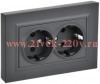 Розетка BRITE 2-я с з/к/ш пл 16А в сб. РСшПл12-3-БрГ граф. IEK BR-R28-16-K53-F
