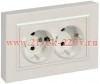 Розетка BRITE 2-я с з/к/ш пл 16А в сб. РСшПл12-3-БрЖ жемч. IEK BR-R28-16-K36-F