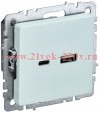 Зарядка ИЭК BRITE USB A+С 3,1А жемчуг (РЮ11-1-БрЖ) BR-U22-018-K36