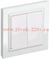 Выключатель 2-клавишный ИЭК BRITE 10А в сборе белый (ВСР10-2-0-БрБ) BR-V20-0-10-K01-F