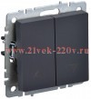 Выключатель жалюзи ИЭК BRITE 10А графит (ВС10-1-5-БрГ) BR-V15-0-10-K53