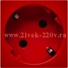 Розетка Daccord Metra45 45° 2К+З без шторок винтовой зажим 2М, красная